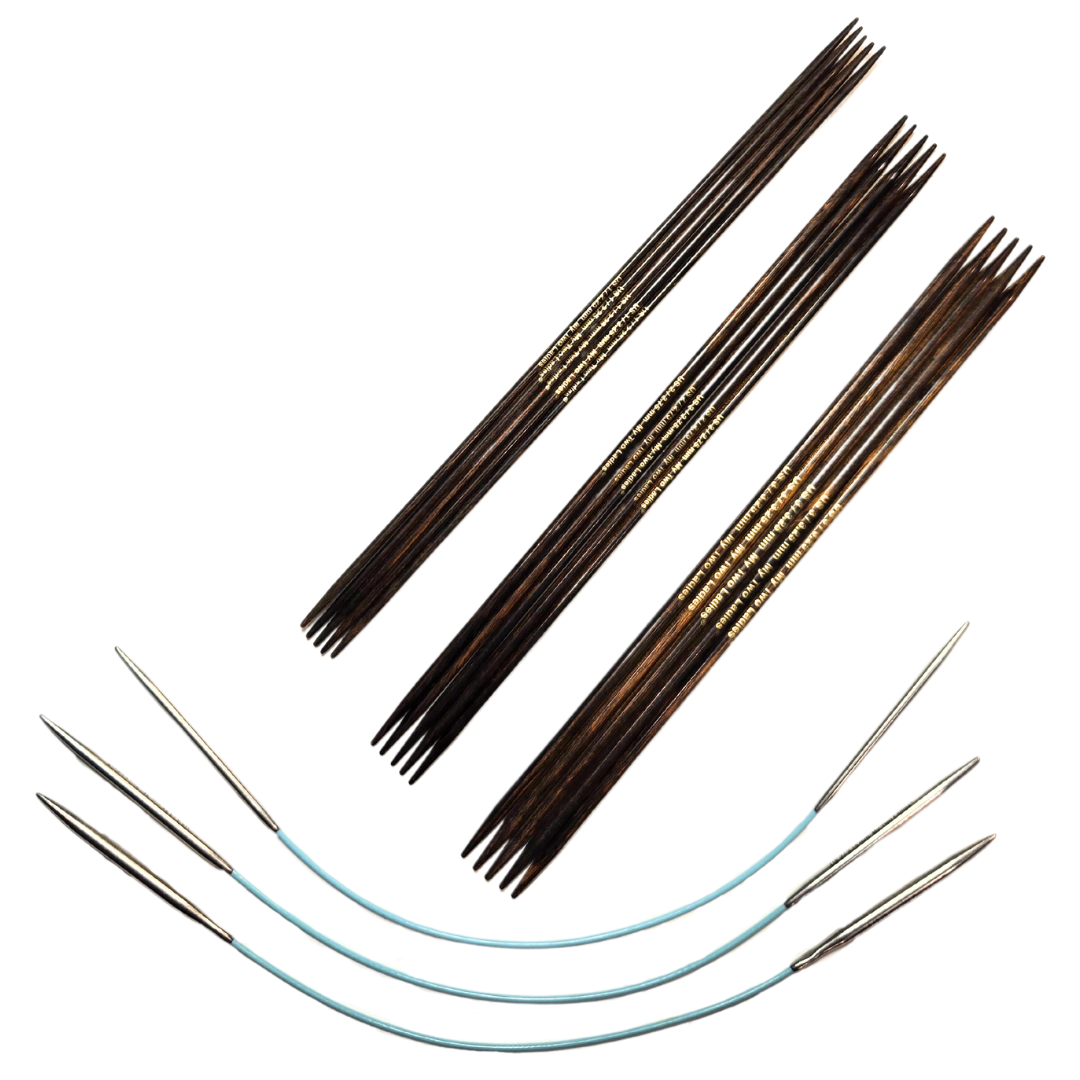 Blue Silk | Ultimate Sock Set | 9" Circular Needles & 7" DPN | 3 Sizes | w/custom case - Prismatic Fiber Arts