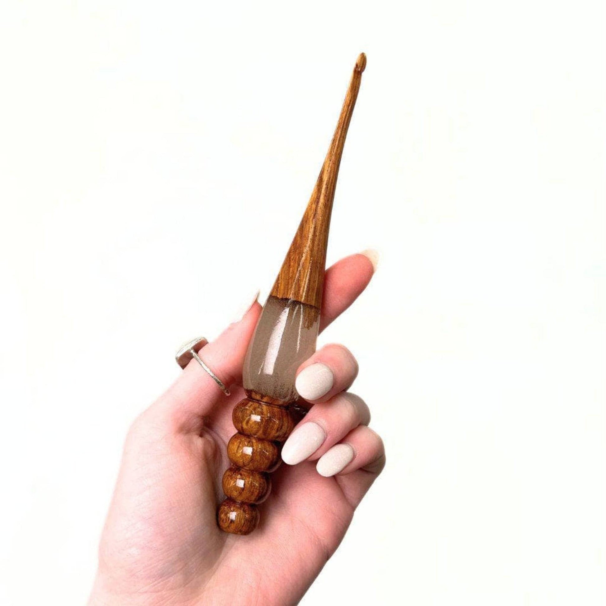 Sparkle Rosewood Crochet Hook - Prismatic Fiber Arts