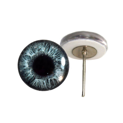 Sparkling Dark Gray Glass Eyes on Wire Pin Posts