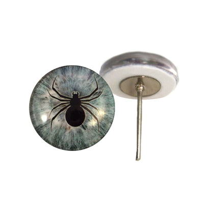 Light Blue Spider Glass Eyes on Wire Pin Posts
