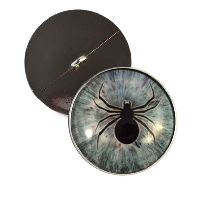 Light Blue Spider Sew-On Button Glass Eyes - Prismatic Fiber Arts