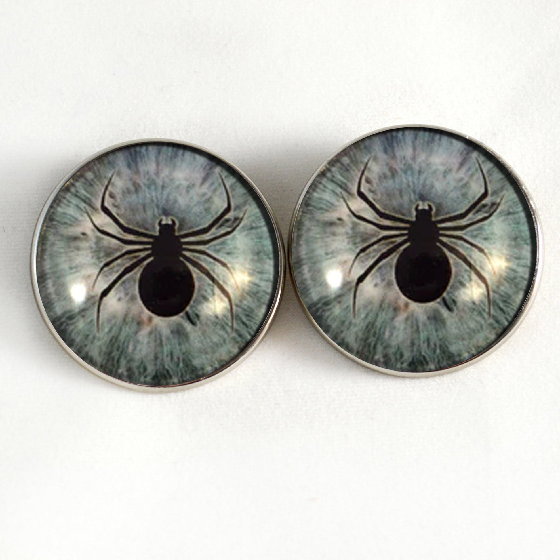 Light Blue Spider Sew-On Button Glass Eyes - Prismatic Fiber Arts