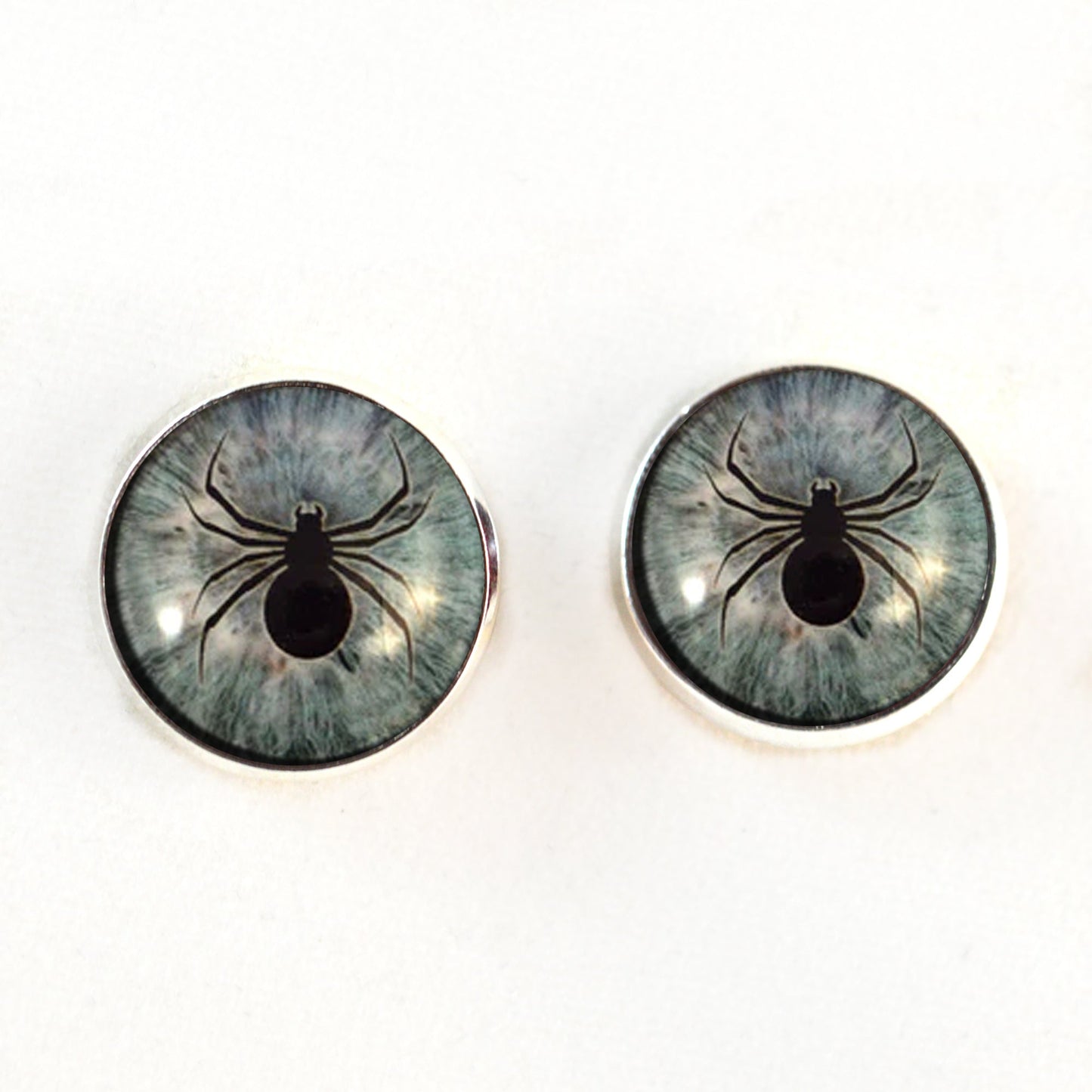 Light Blue Spider Sew-On Button Glass Eyes - Prismatic Fiber Arts