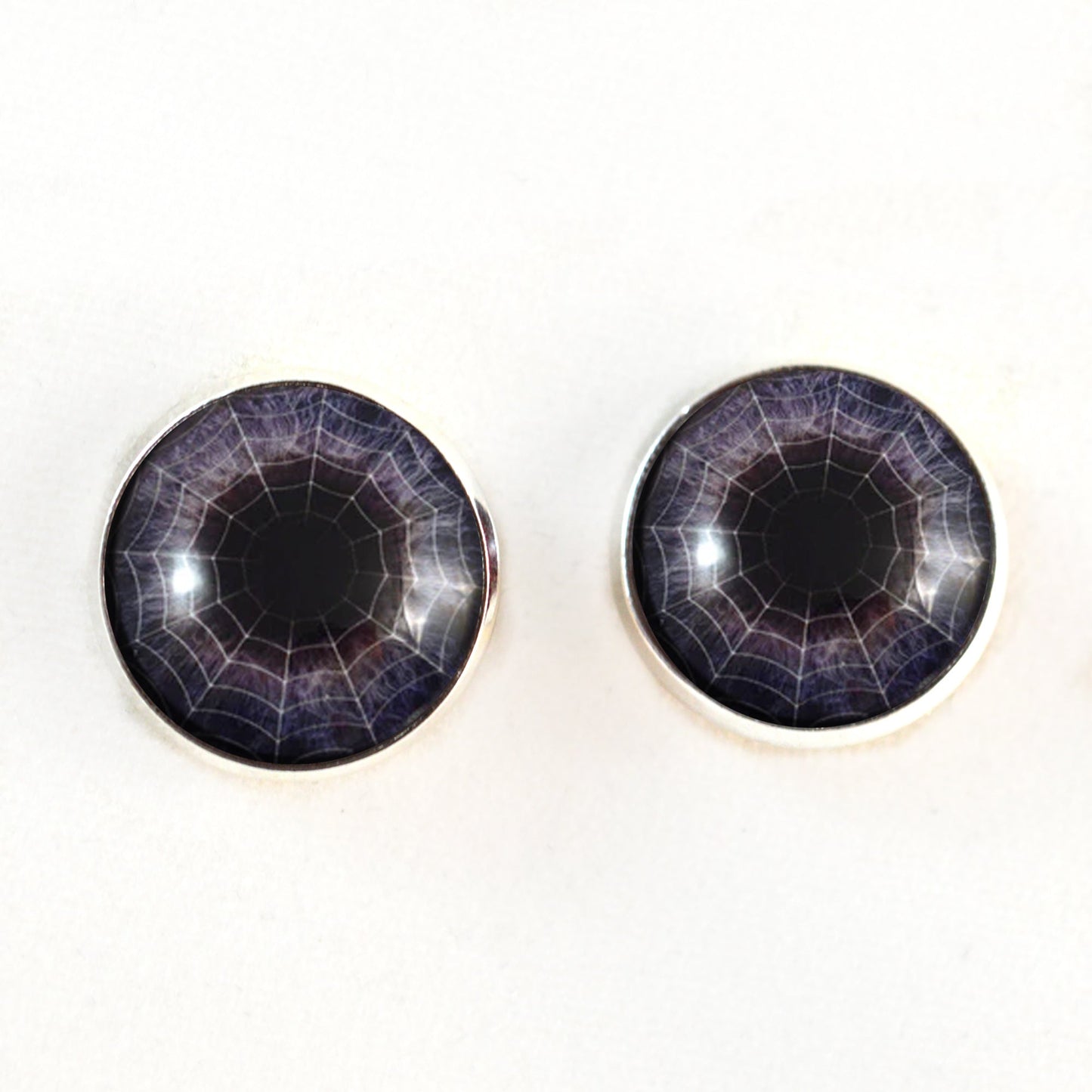 Dark Purple Spiderweb Sew-On Button Glass Eyes - Prismatic Fiber Arts