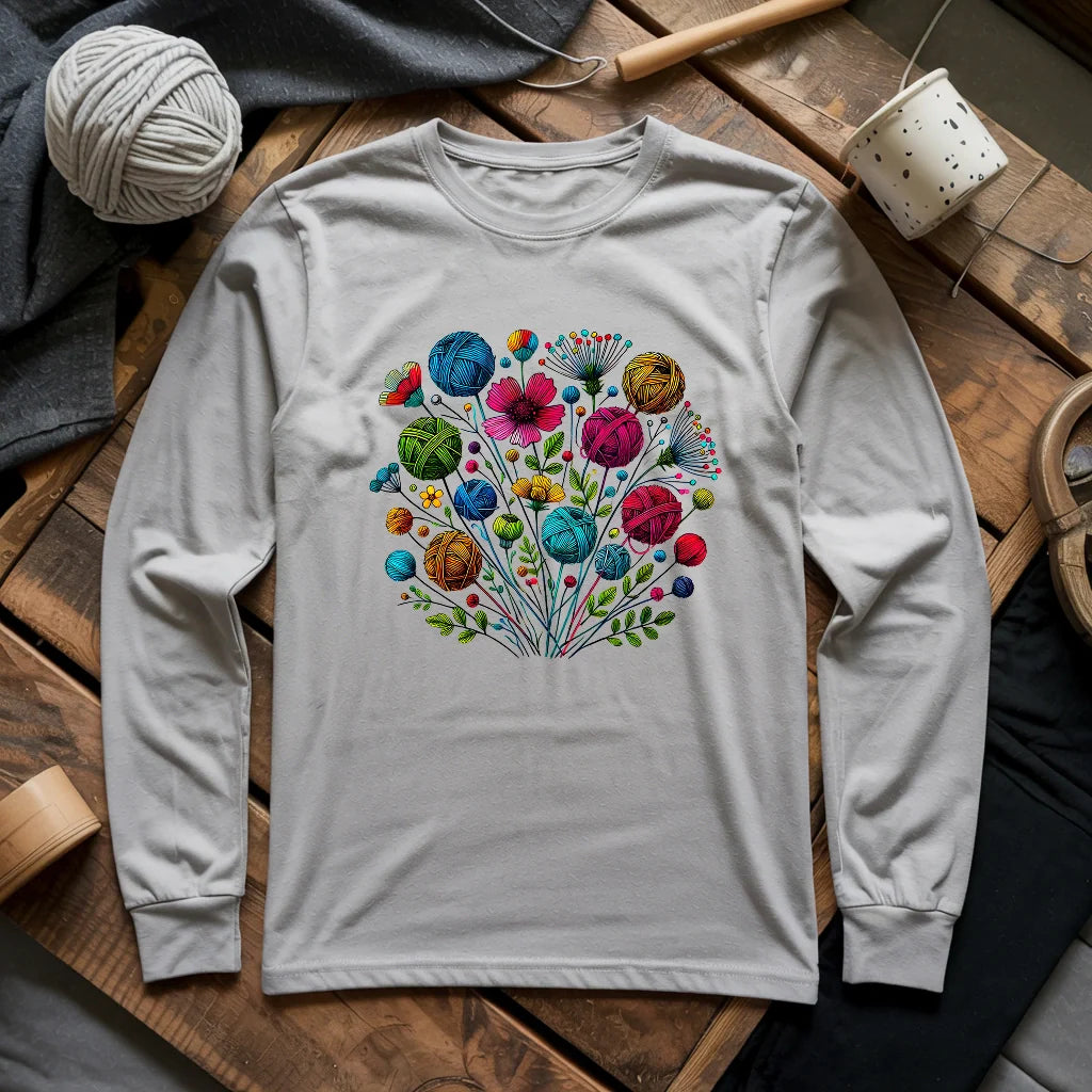 Blooming Yarn Long Sleeve T-shirt - Prismatic Fiber Arts