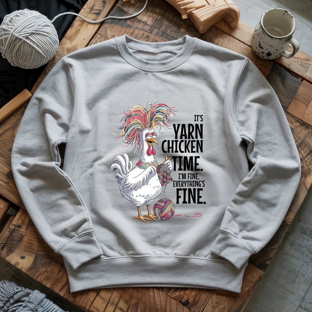 Yarn Chicken Time Sweatshirt - Prismatic Fiber Arts