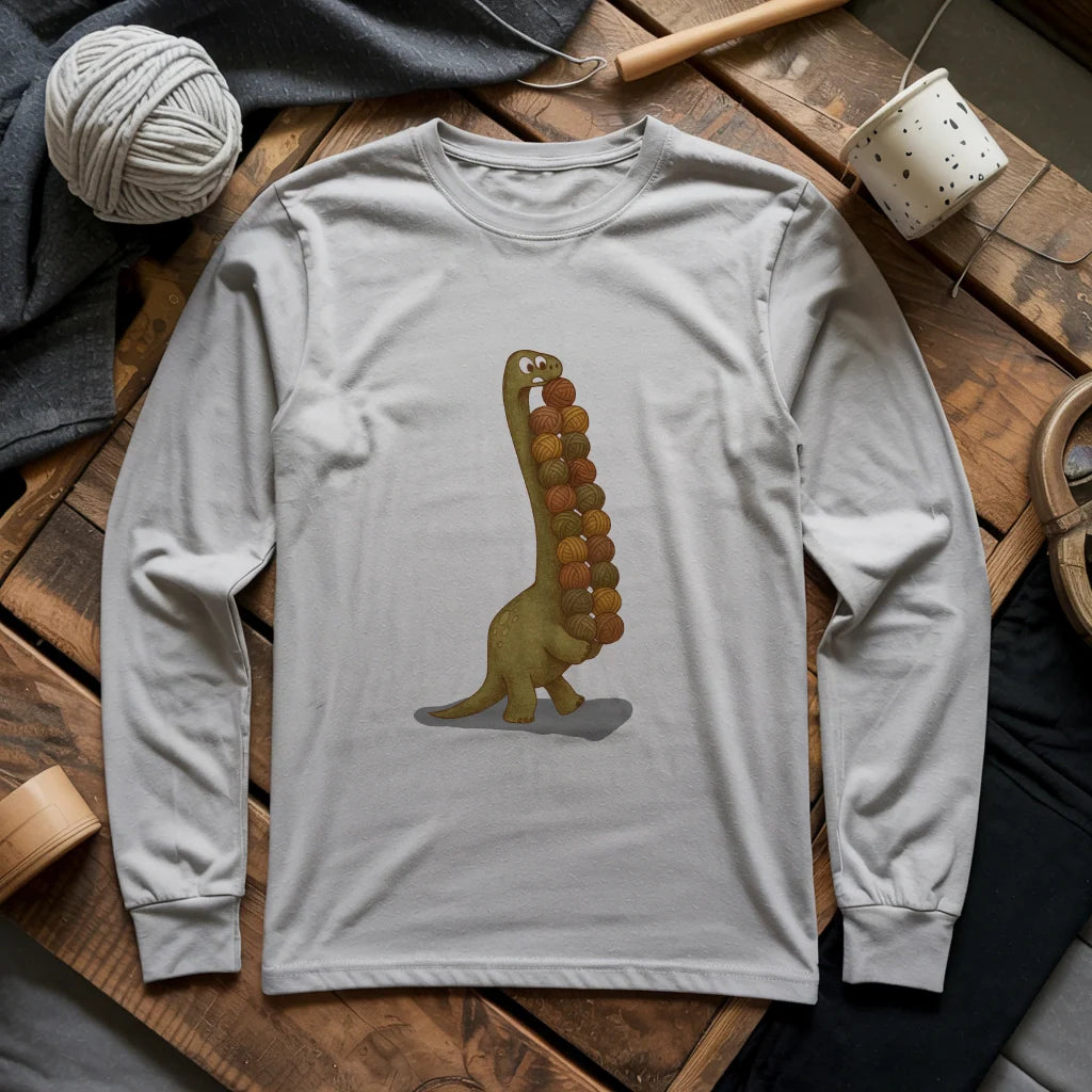 Yarnosaurus Rex Long Sleeve T-shirt - Prismatic Fiber Arts