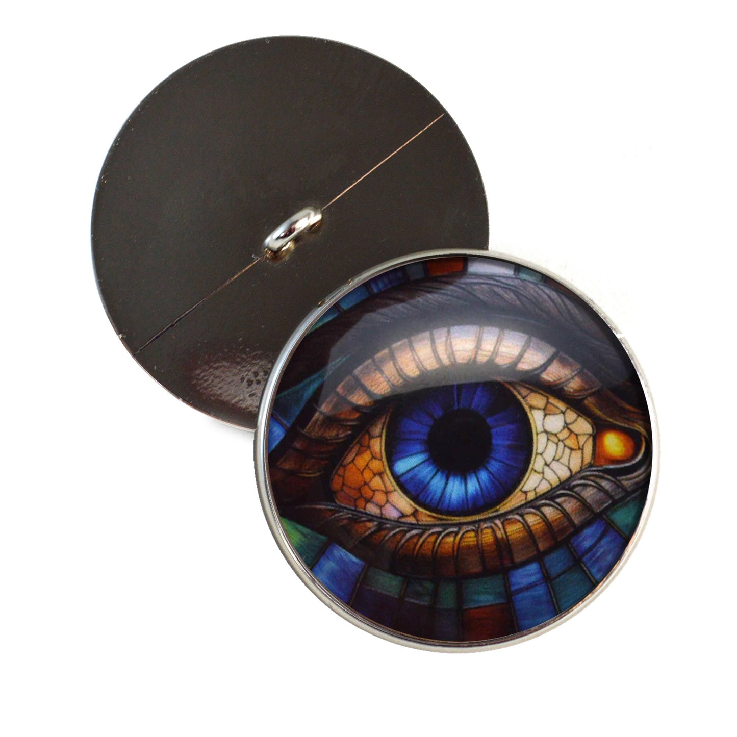 Stained Glass Colorful Eyes Sew-On Button Glass Eyes - Prismatic Fiber Arts