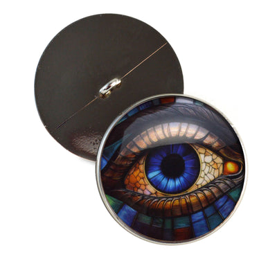 Stained Glass Colorful Eyes Sew-On Button Glass Eyes - Prismatic Fiber Arts