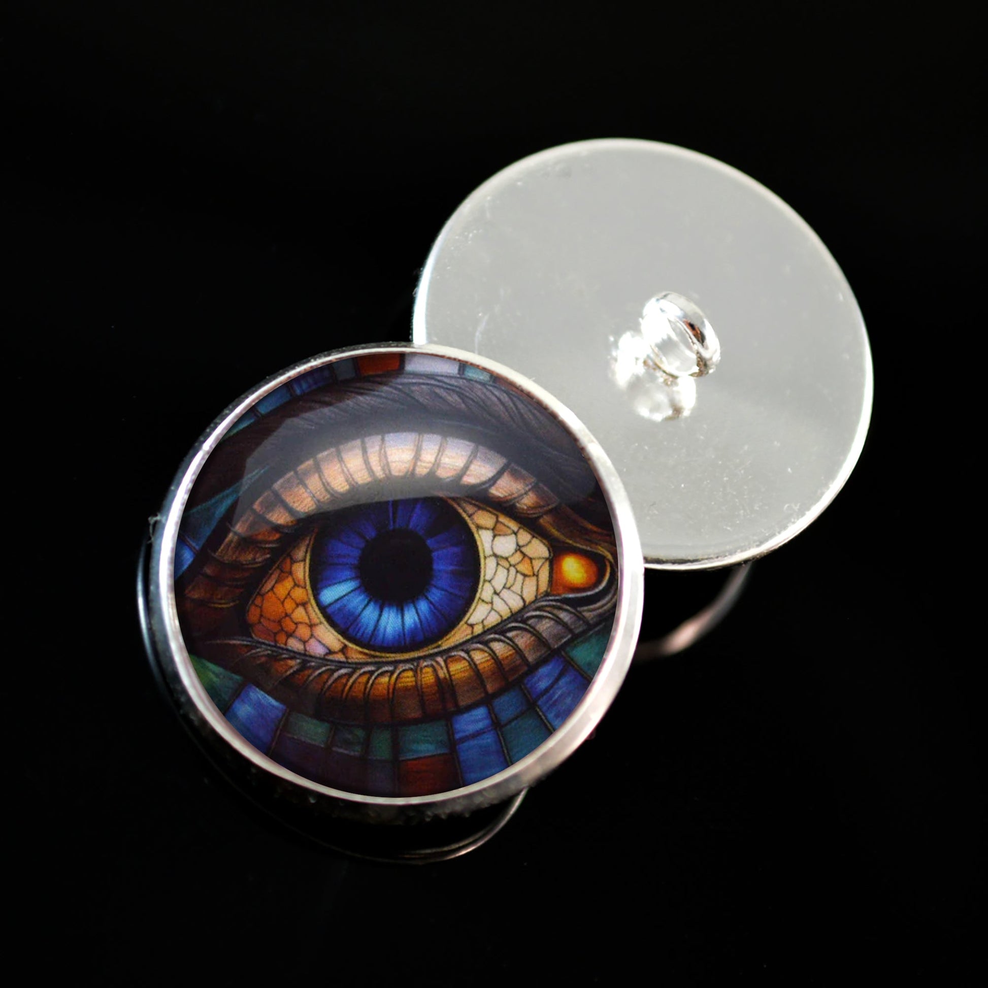 Stained Glass Colorful Eyes Sew-On Button Glass Eyes - Prismatic Fiber Arts
