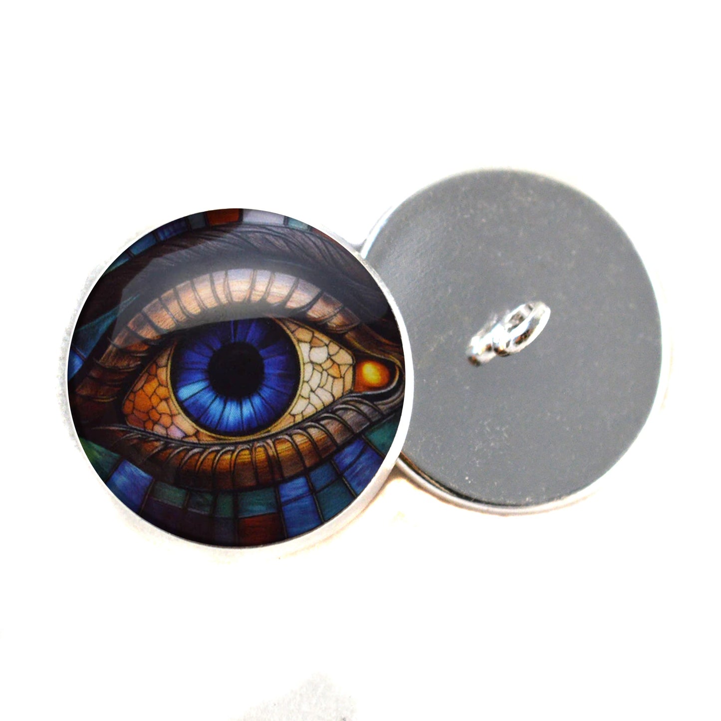 Stained Glass Colorful Eyes Sew-On Button Glass Eyes - Prismatic Fiber Arts