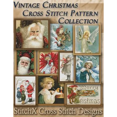 Vintage Christmas Cross Stitch Pattern Collection: Black & White Charts