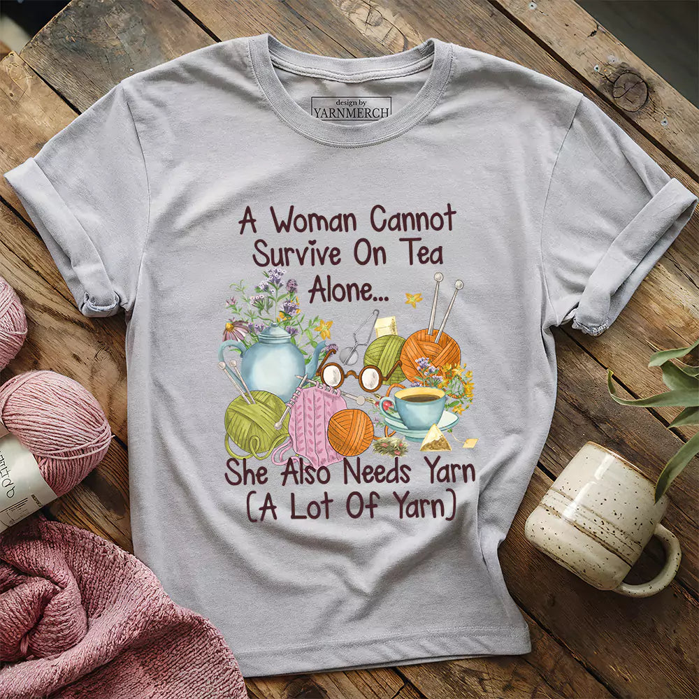 Tea & Yarn Lover T-shirt - Prismatic Fiber Arts