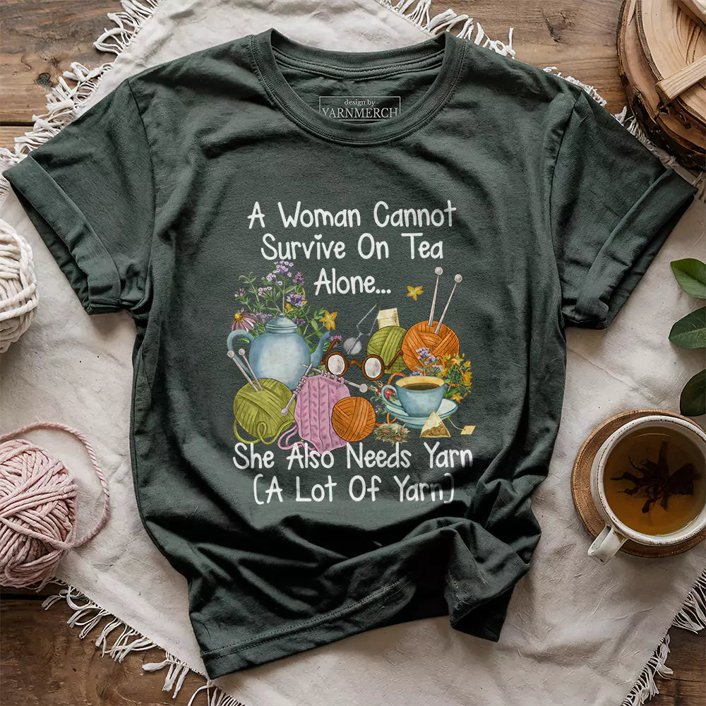 Tea & Yarn Lover T-shirt - Prismatic Fiber Arts