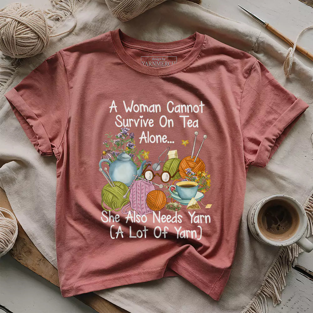Tea & Yarn Lover T-shirt - Prismatic Fiber Arts