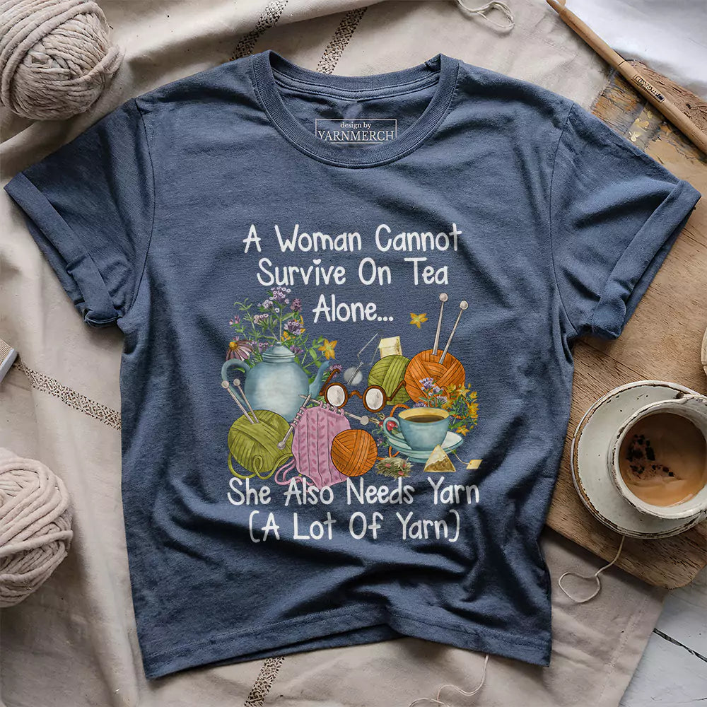 Tea & Yarn Lover T-shirt - Prismatic Fiber Arts