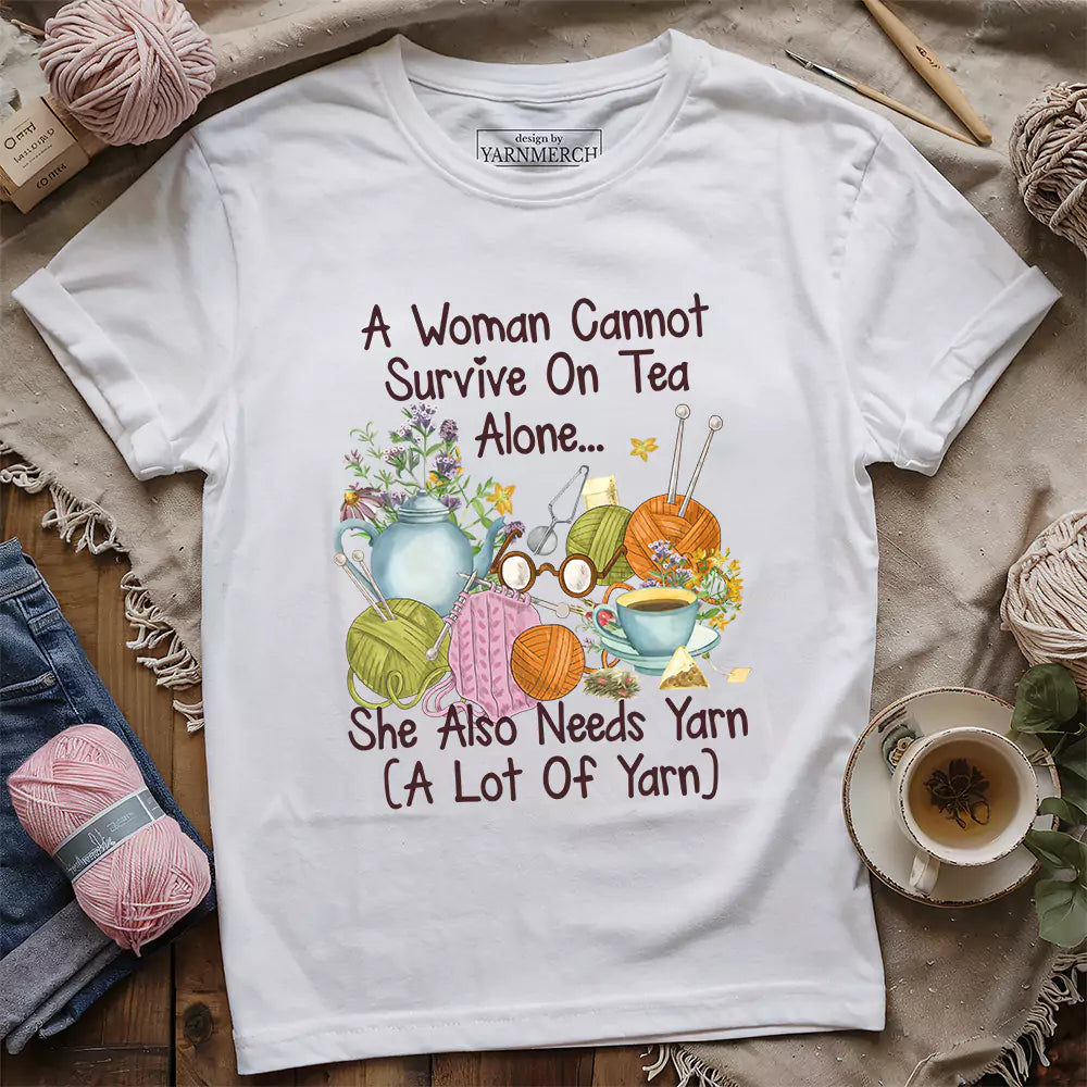 Tea & Yarn Lover T-shirt - Prismatic Fiber Arts