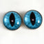 Teal Cat Dragon Sew-On Button Glass Eyes - Prismatic Fiber Arts