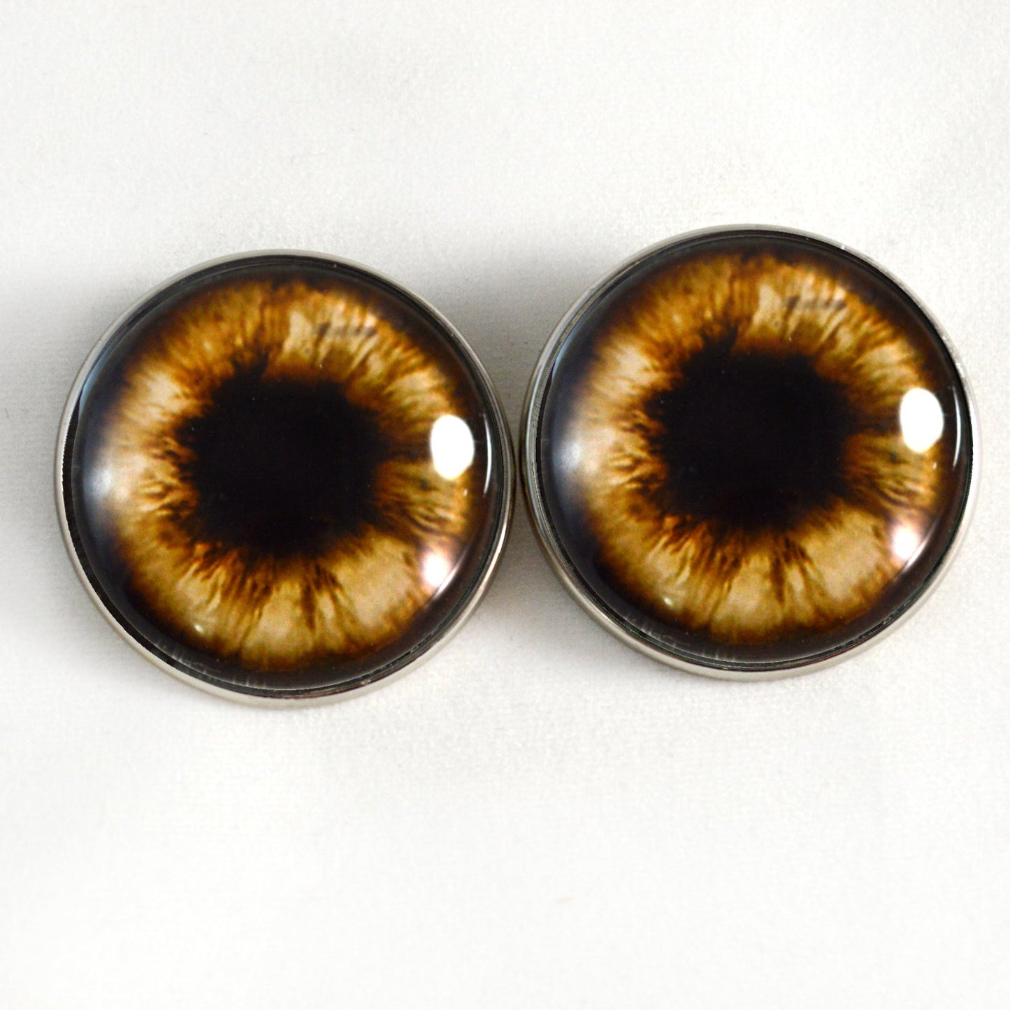 Brown Teddy Bear Sew-On Button Glass Eyes - Prismatic Fiber Arts
