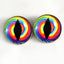 Tie Dye Dragon Sew-On Button Glass Eyes - Prismatic Fiber Arts