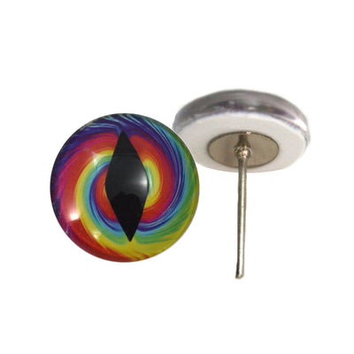 Tie Dye Glass Eyes on Wire Pin Posts