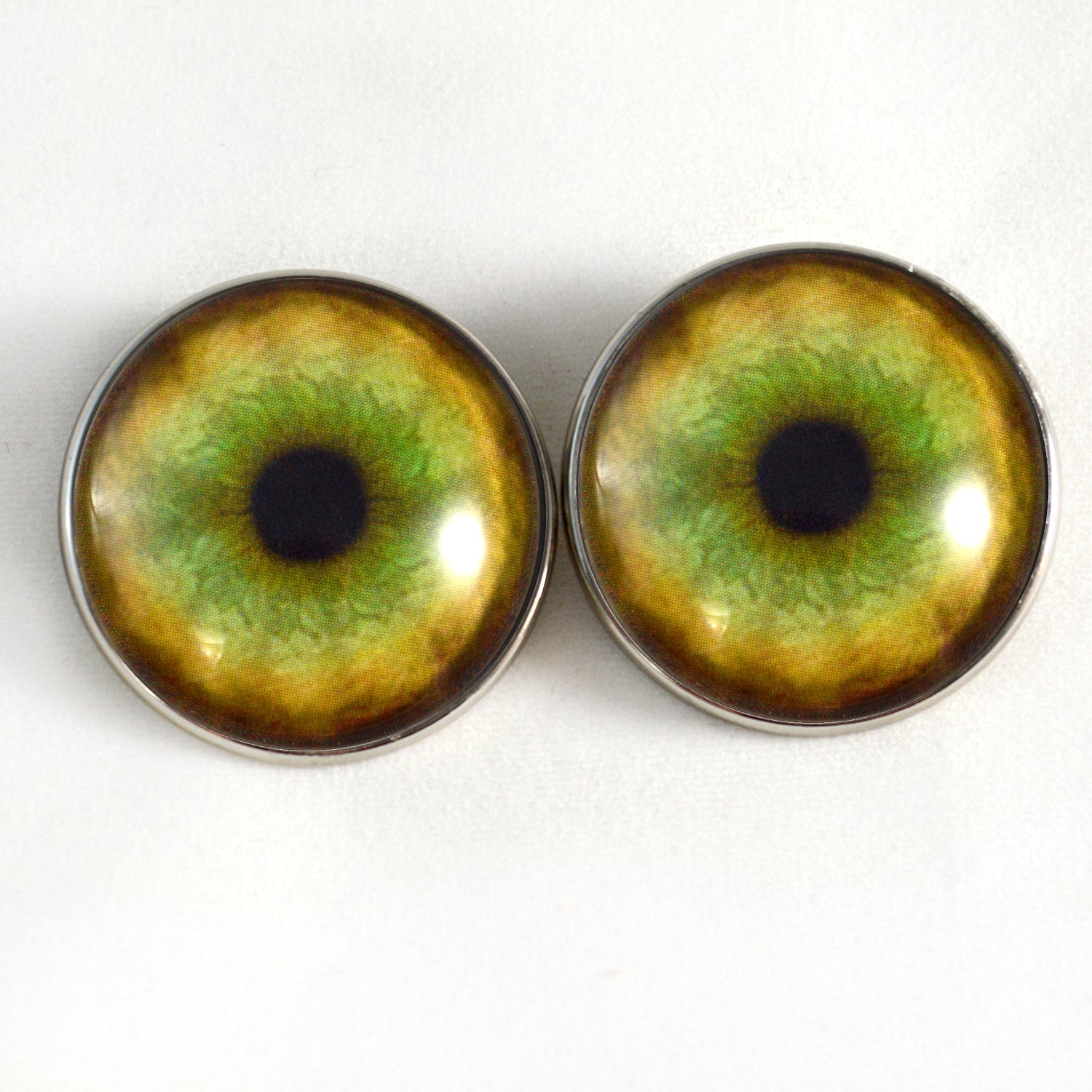 Tiger Sew-On Button Glass Eyes - Prismatic Fiber Arts