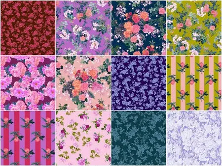 Rosa 10"x10" Squares Precut Fabric - Prismatic Fiber Arts