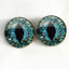 Turquoise Blue Dragon Sew-On Button Glass Eyes - Prismatic Fiber Arts