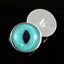 Bright Turquoise Cat Sew-On Button Glass Eyes - Prismatic Fiber Arts