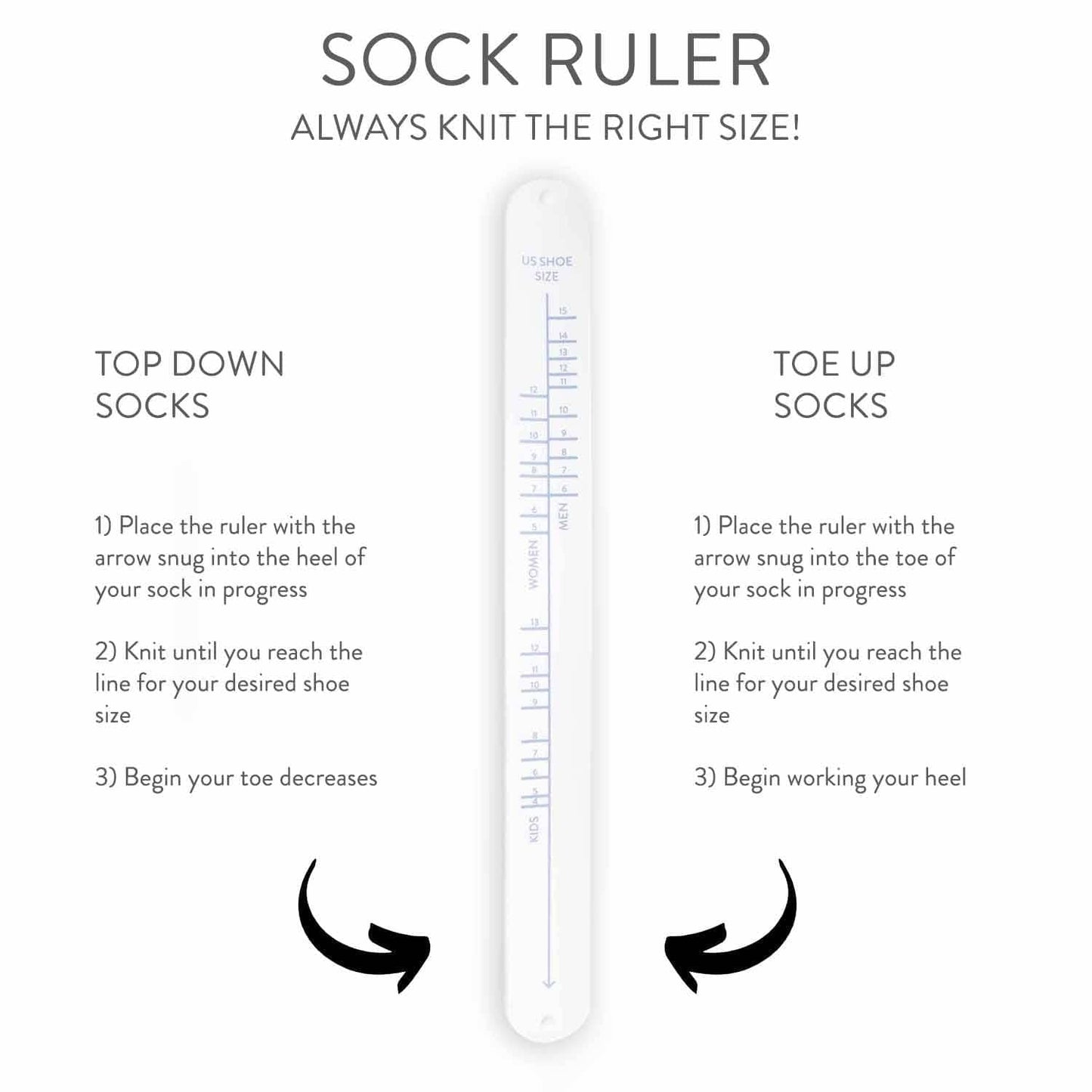 Sock Ruler - Sock Sizing Bracelet Ruler - Prismatic Fiber Arts