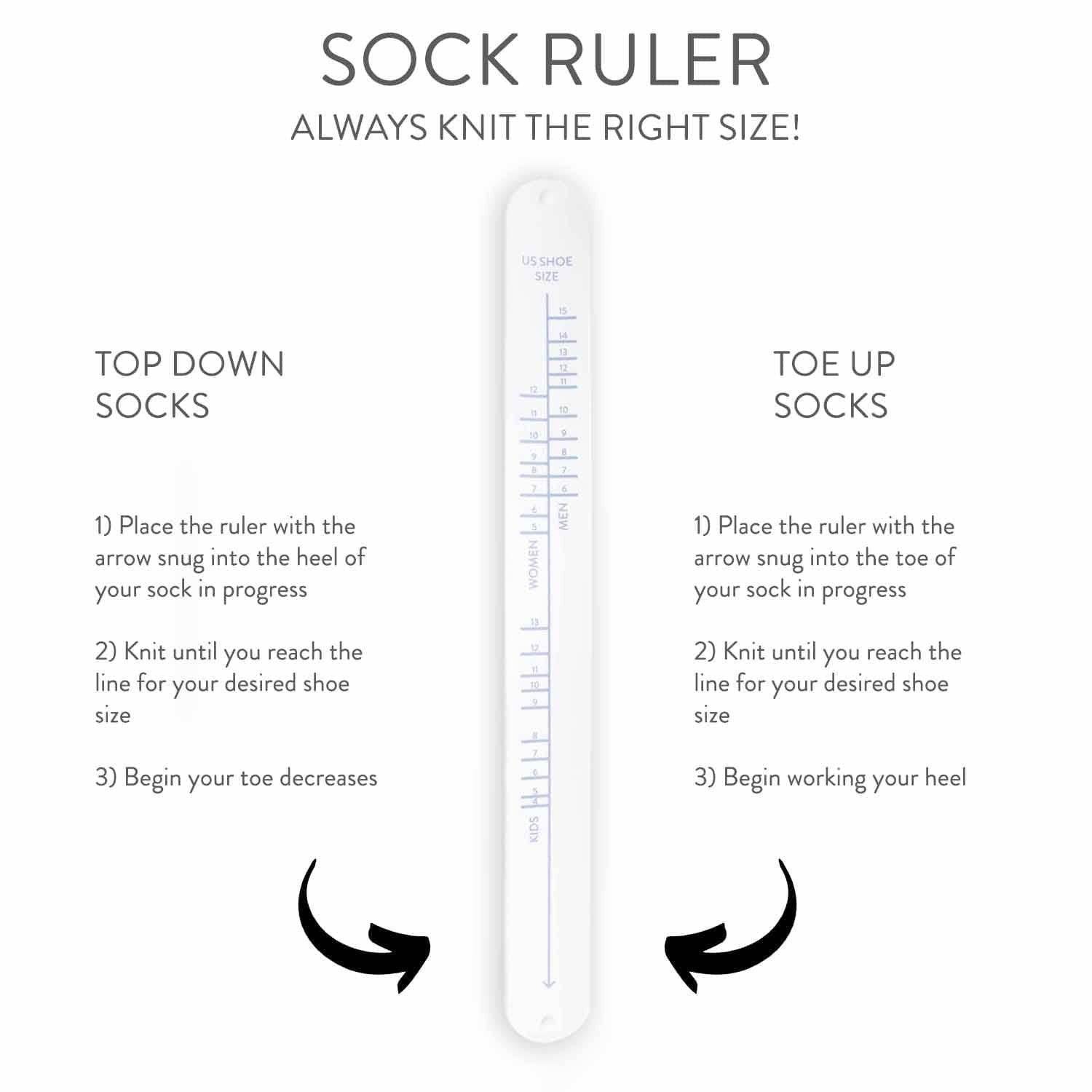 Sock Ruler - Sock Sizing Bracelet Ruler - Prismatic Fiber Arts