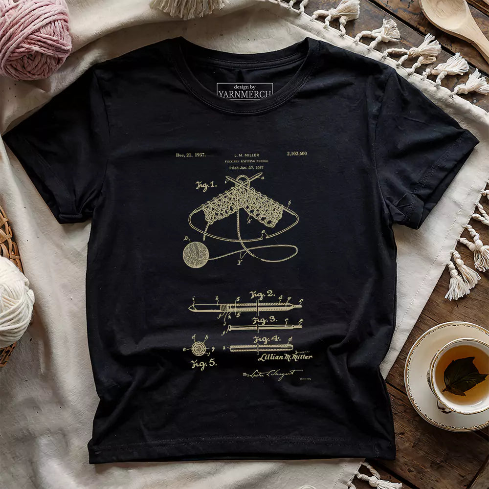 Vintage Knitting Pattern T-shirt - Prismatic Fiber Arts