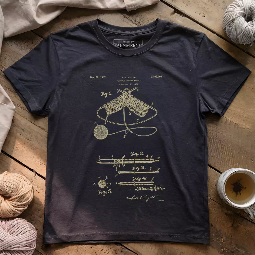 Vintage Knitting Pattern T-shirt - Prismatic Fiber Arts