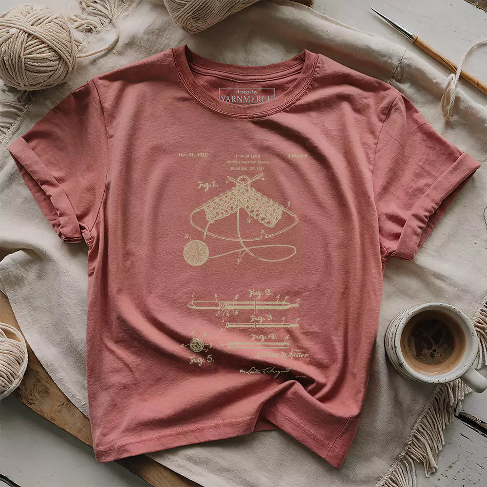 Vintage Knitting Pattern T-shirt - Prismatic Fiber Arts