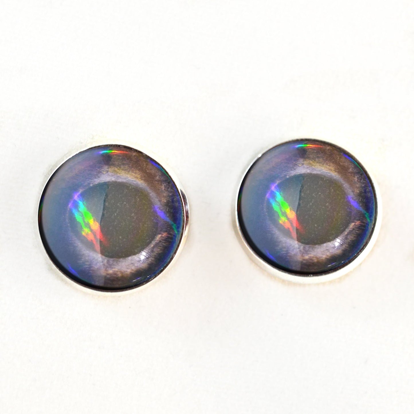 Walleye Iridescent Fish Inspired Sew-On Button Glass Eyes - Prismatic Fiber Arts