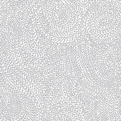 Grey on White Vine Maze Cotton Wideback Fabric Per Yard - Prismatic Fiber Arts