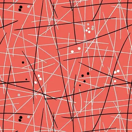 Red Swizzle Stick Cotton Wideback Fabric per yard - Prismatic Fiber Arts