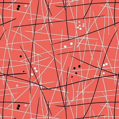 Red Swizzle Stick Cotton Wideback Fabric per yard - Prismatic Fiber Arts