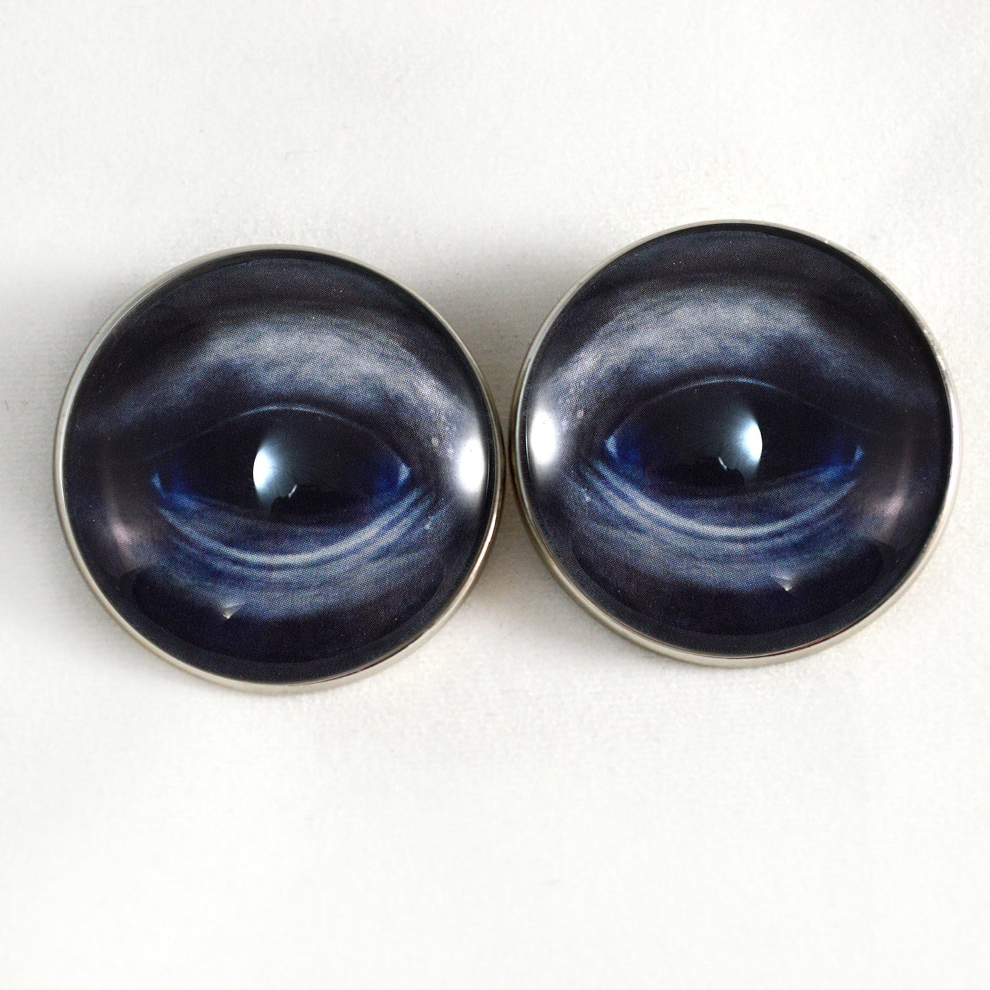 Blue Whale Sew-On Button Glass Eyes - Prismatic Fiber Arts