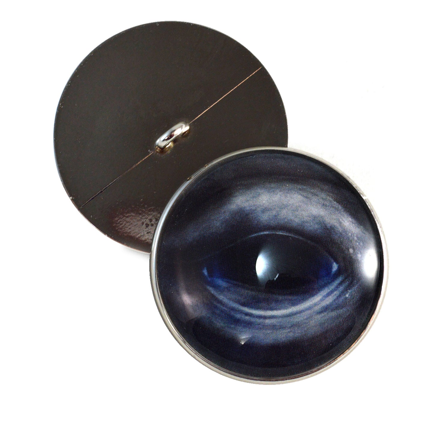 Blue Whale Sew-On Button Glass Eyes - Prismatic Fiber Arts