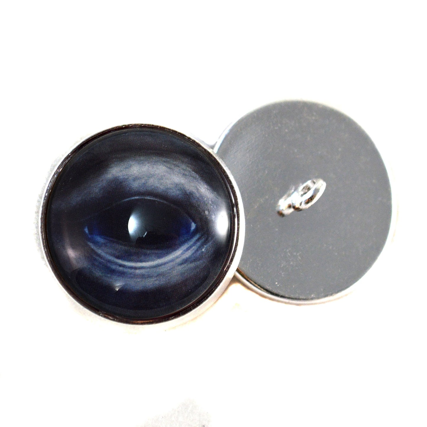Blue Whale Sew-On Button Glass Eyes - Prismatic Fiber Arts