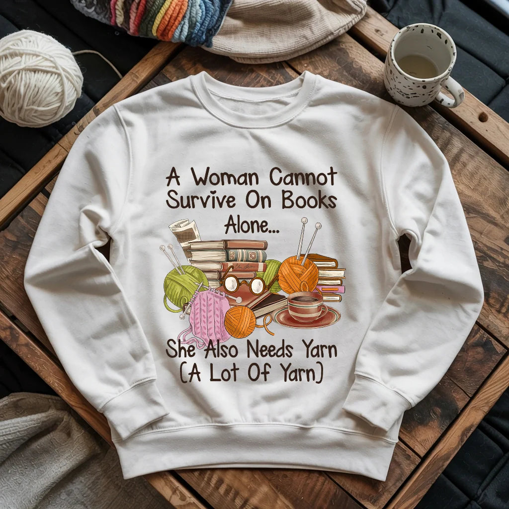 Books & Yarn Lover Sweatshirt - Prismatic Fiber Arts