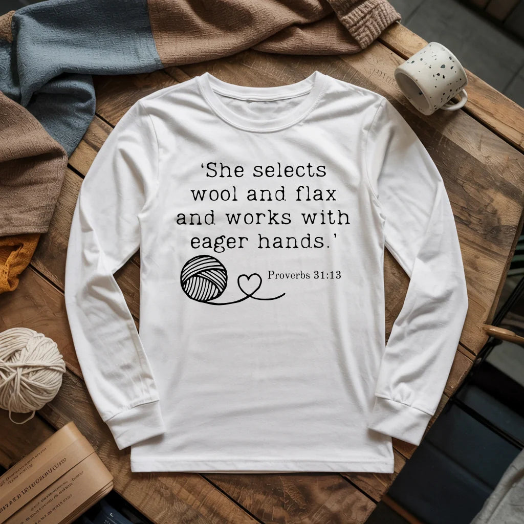 Crochet In Bible Long Sleeve T-shirt - Prismatic Fiber Arts