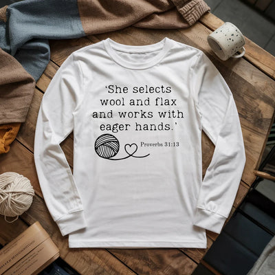 Crochet In Bible Long Sleeve T-shirt - Prismatic Fiber Arts