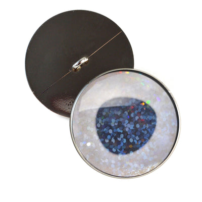 Mother of Pearl White Iridescent Fish Inspired Sew-On Button Glass Eyes - Prismatic Fiber Arts