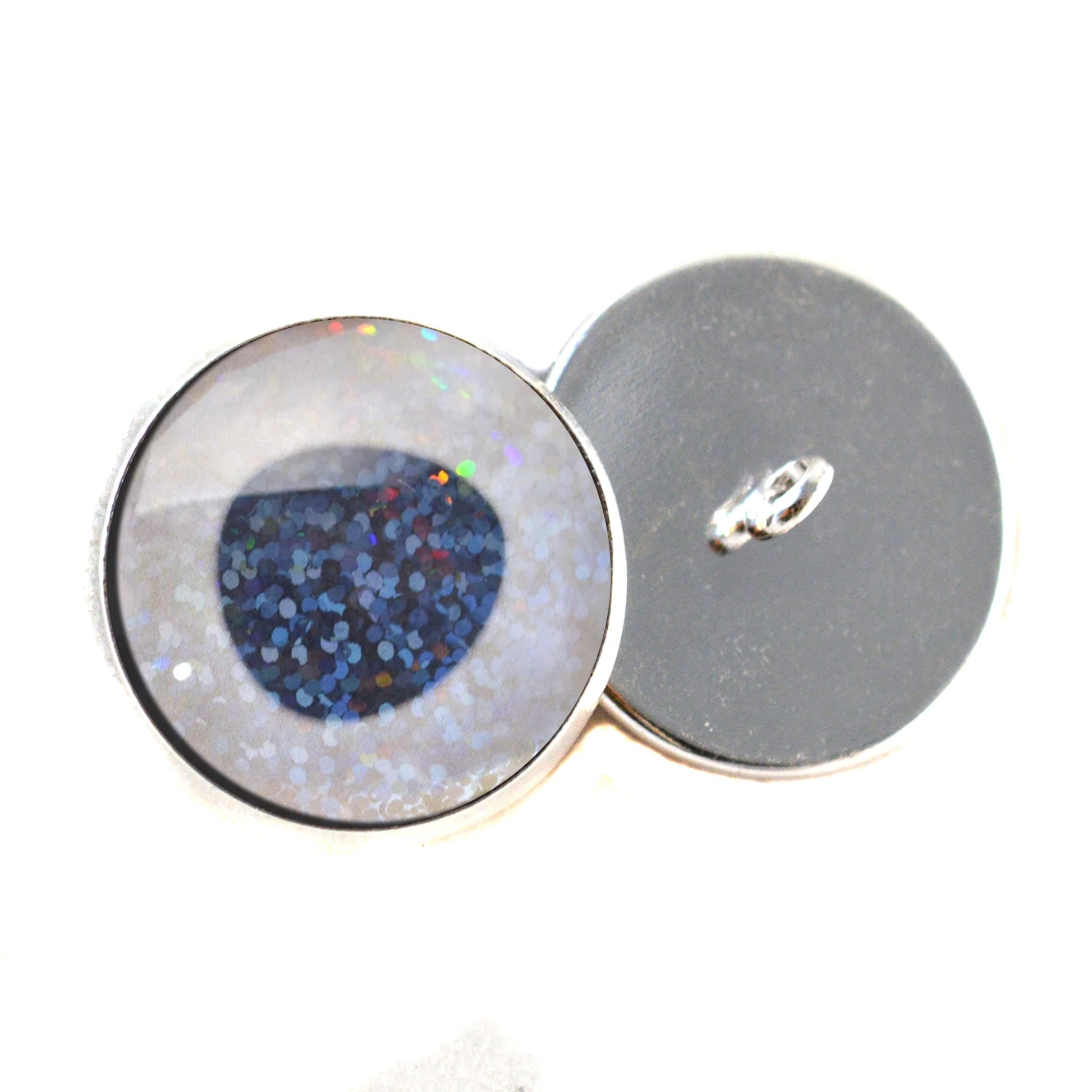 Mother of Pearl White Iridescent Fish Inspired Sew-On Button Glass Eyes - Prismatic Fiber Arts