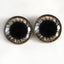 Wide Brown Sew-On Button Glass Eyes - Prismatic Fiber Arts