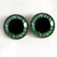 Wide Green Sew-On Button Glass Eyes - Prismatic Fiber Arts
