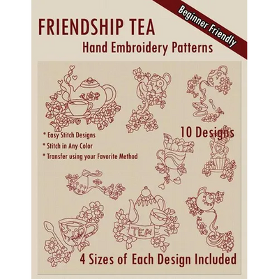 Friendship Tea Hand Embroidery Patterns