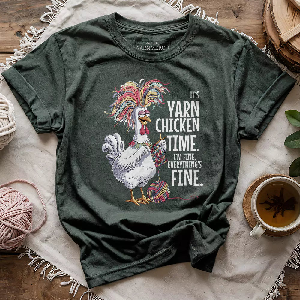 Yarn Chicken Time T-shirt - Prismatic Fiber Arts